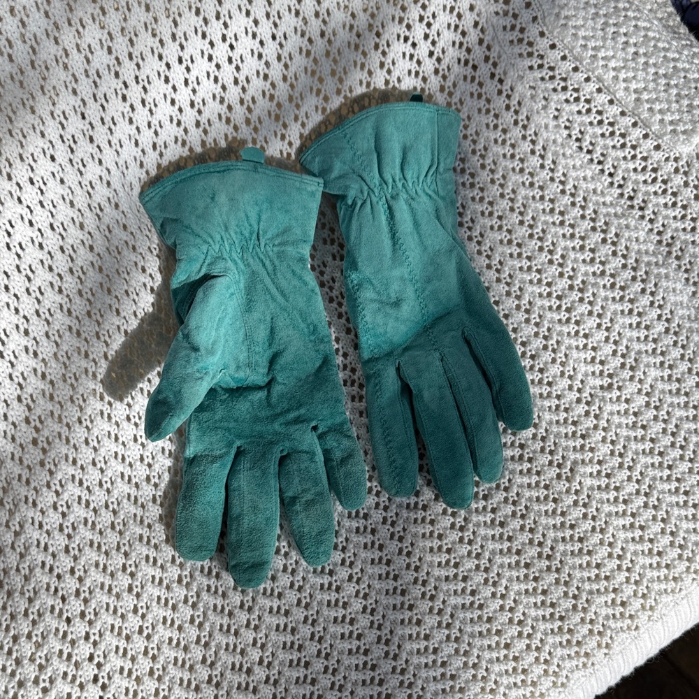 George Turquoise Leather Gloves